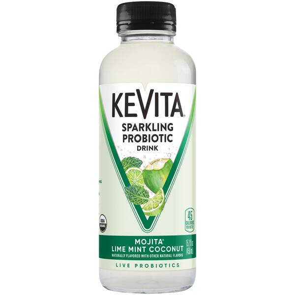 KeVita Sparkling Probiotic Mojita Lime Mint Coconut Image Of KeVita Sparkling Probiotic Mojita Lime Mint Coconut SKU: 163549