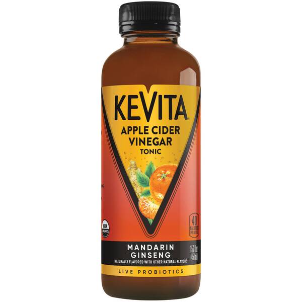 KeVita Apple Cider Vinegar Tonic Ginseng Mandarin Image Of KeVita Apple Cider Vinegar Tonic Ginseng Mandarin SKU: 167560
