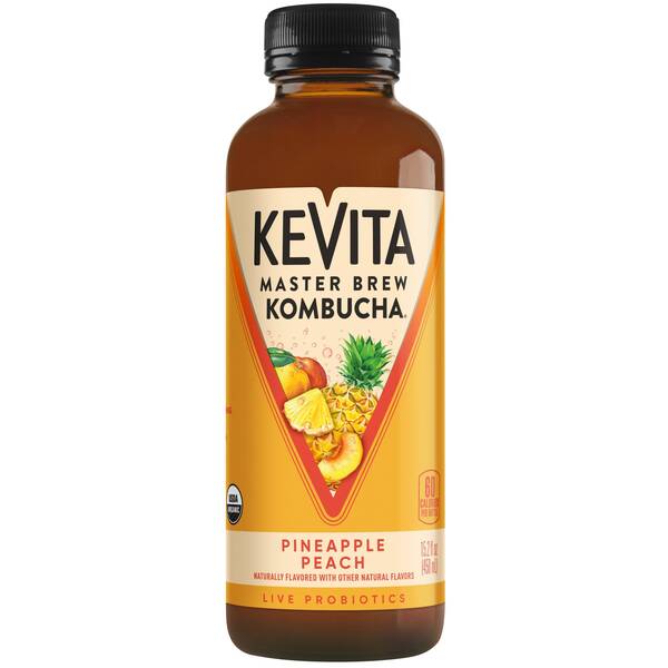 KeVita Master Brew Kombucha Pineapple Peach Image Of KeVita Master Brew Kombucha Pineapple Peach SKU: 167568