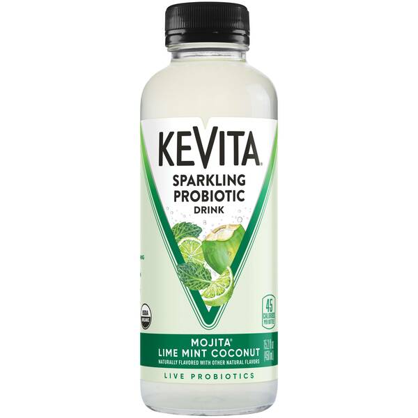 KeVita Sparkling Probiotic Mojita Lime Mint Coconut Image Of KeVita Sparkling Probiotic Mojita Lime Mint Coconut SKU: 167576