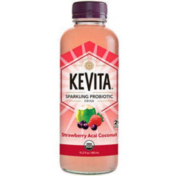 KeVita Sparkling Probiotic Strawberry Acai Coconut Image Of KeVita Sparkling Probiotic Strawberry Acai Coconut SKU: 167578