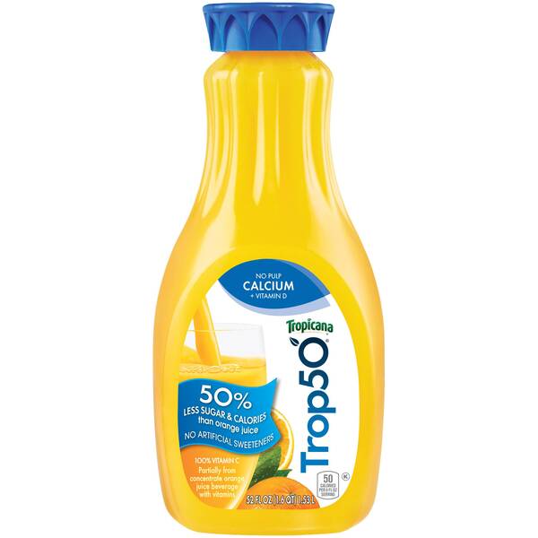 Trop 50 Orange Juice No Pulp Calcium Image Of Trop 50 Orange Juice No Pulp Calcium SKU: 168519