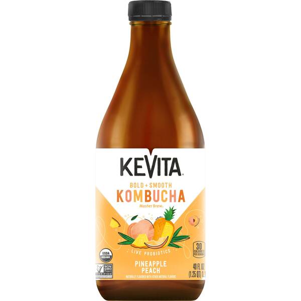 KeVita Master Brew Kombucha Pineapple Peach Image Of KeVita Master Brew Kombucha Pineapple Peach SKU: 193707