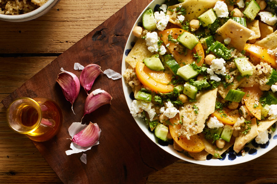 Greek Fattoush Salad made with STACY'S® Pita Chips decoration image